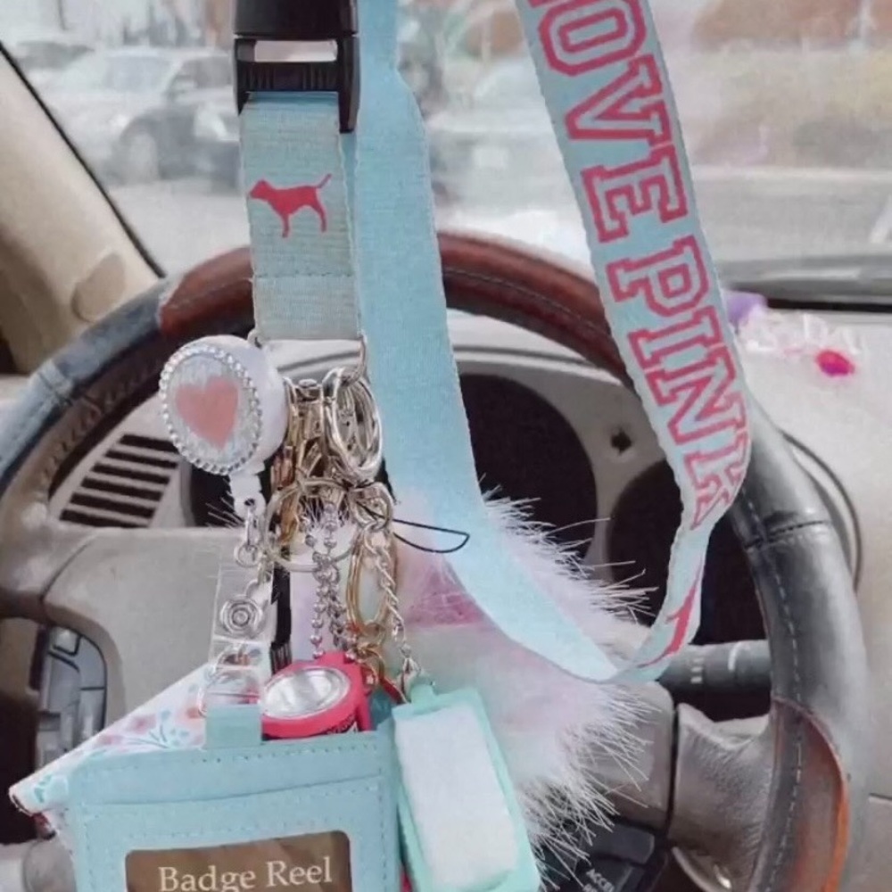 Victoria's Secret Pink and Blue Mini Bag